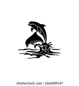 vector, isolated, dolphin silhouette, design
