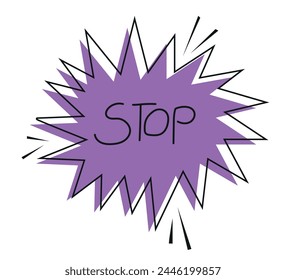 Vector vector isolated doodle bubble speech symbol with stop text