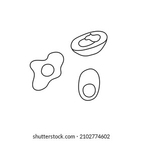 Vector isolated doodle drawn eggs pattern elements