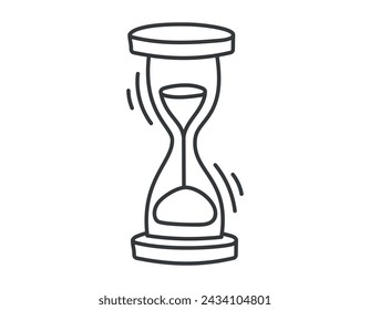 Vektor isoliertes Doodle Sanduhr Symbol.