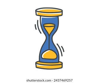 Vector isolated doodle hourglass symbol.