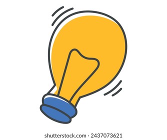 Vector aislado doodle icono de bombilla incandescente.