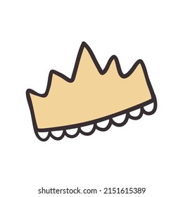 Vector aislado de doodle ilustración de una linda corona.