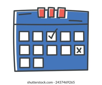 Vector aislado doodle contorno símbolo de calendario.