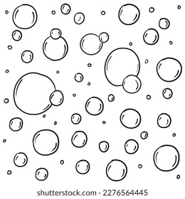 Vector isolated doodle soap bubble cartoon, hand drawn style

