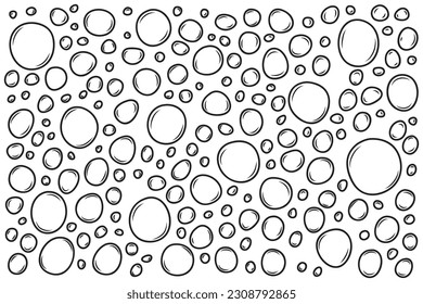 Vector isolated doodle soap bubble cartoon, hand drawn style