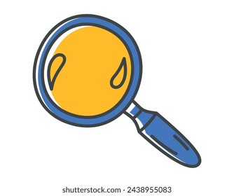 Vector aislado doodle símbolo de una lupa con lente.