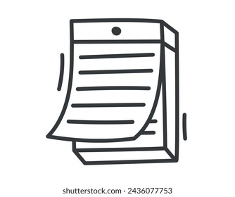 Vector isolated doodle symbol of a notepad or small calendar with pages.