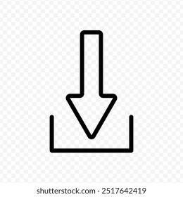 Vector isolated Download black outline icon