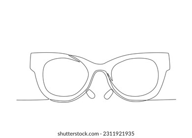 Vector vector isolated drawing one continuous line glasses