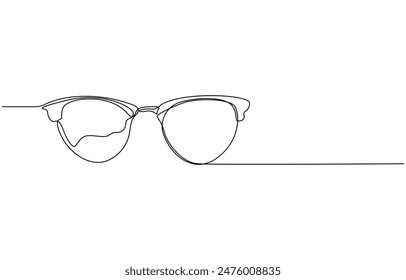 Vector vector isolated drawing one continuous line glasses,