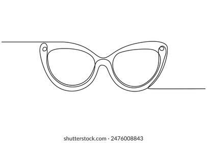 Vector vector isolated drawing one continuous line glasses,