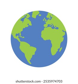 Vector isolated earth globe illustration. 