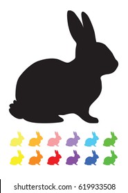 Vector Isolated Easter Bunny Silhouette