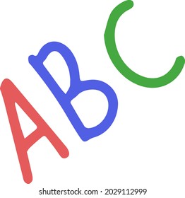 Vector isolated element back to school abc letters. Design element. Alphabet