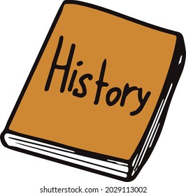 Vector isolated element back to school history book. Design element. School literature