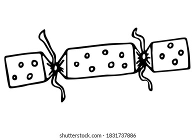 Vector isolated element. Christmas Cracker. New year's decor. Christmas. Christmas decoration.