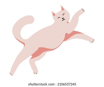 Elemento aislado del vector. Buen gato. Un gato gracioso. Imagen de color en un fondo blanco. La impresión se utiliza para el diseño de paquetes.