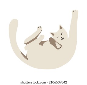 Elemento aislado del vector. Buen gato. Un gato gracioso. Imagen de color en un fondo blanco. La impresión se utiliza para el diseño de paquetes.