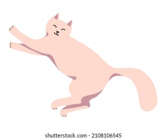 Elemento aislado del vector. Buen gato. Un gato gracioso. Imagen de color en un fondo blanco. La impresión se utiliza para el diseño de paquetes.