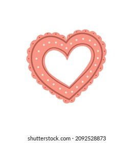 Vector isolated element. Heart. Valentine card. Decoration for Valentine day. Symbols of Valentine's day. Color image on a white background. The print is used for packaging design. 