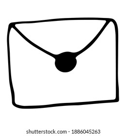 Vector isolated element. Illustration 
with envelope with a letter. Hand
 drawn doodle.