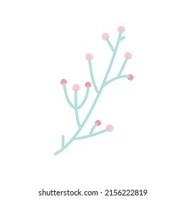 Vector isolated element on white background. Tropical flat flower in flat style. Botanical illustration.