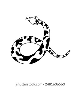 Vector isolated element, snake. Hand drawn doodle.
