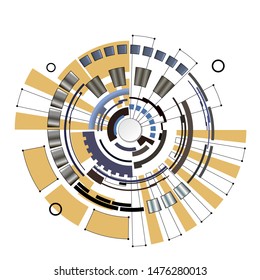 Vector isolated element in the style of HUD rings on a white background.
