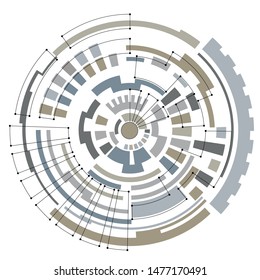 Vector isolated element in the style of HUD rings on a white background. For infographic, background, design.