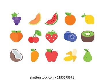 Vector Isolated Emoji Fruit Set Fruit Stock Vector (Royalty Free ...