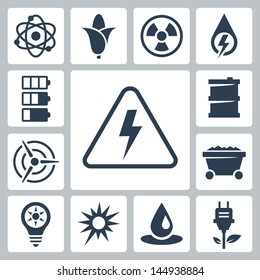 Vector isolated energy icons set