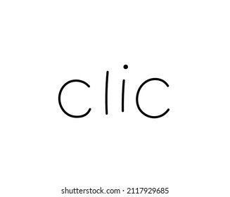 Vector isolated English word Clic written by hand in block letters