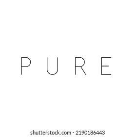 Vector isolated English word Pure line hand written capital letters