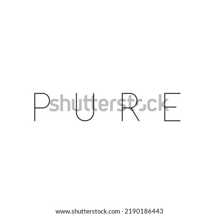 Vector isolated English word Pure line hand written capital letters