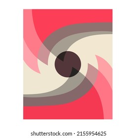 Vector isolated entangled waves around the circle abstract art 