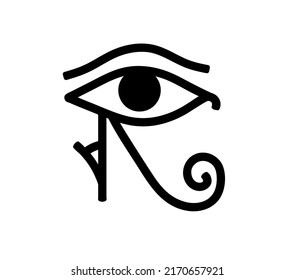 Vector isolated Eye of Horus colorless black outline silhouette stencil