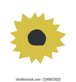 Vektor einzelne Herbstgrafik mit botanischem Element - helle Sonnenblume. Gelbes Symbol der Herbsternte. Dekoratives minimalistisches Objekt - Blume auf weißem Hintergrund
