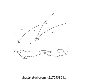 Vector isolated falling star