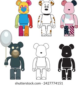 Vector isolated famous bear robot 