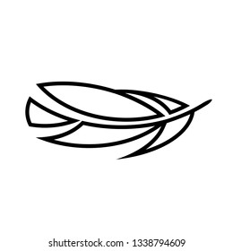 Vector, isolated feather silhouette