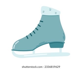 El vector aisló patinaje sobre hielo femenino, deporte de invierno y concepto de entretenimiento.