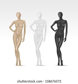 Vector Isolated Female Mannequin