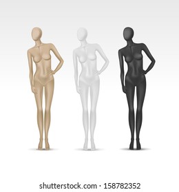Vector Isolated Female Mannequin