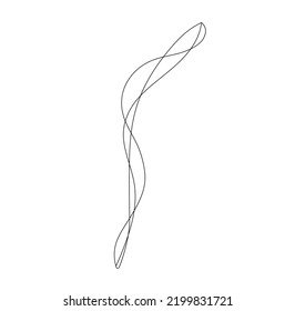 Vector isolated fine lines abstraction colorless black and white contour line easy drawing