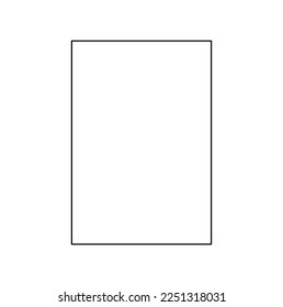 Vector isolated fine thin line vertical rectangle frame a6 a5 a4 a3 a2 a1 stencil template framing colorless black and white contour line easy drawing