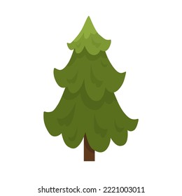 Vector isolated fir tree. Flat graphics.