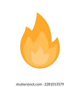 El vector aisló el emoticono de fuego. Icono vectorial de llamas de fuego. Incendios y desastres naturales. Caricatura aislada