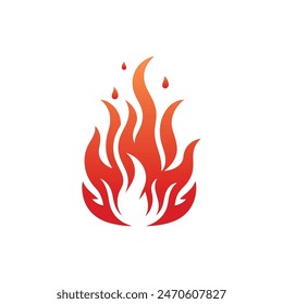 vector isolated fire emoji, illustration vector fire Hot with white background