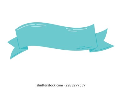 Vector isolated flat holiday award blue ribbon.